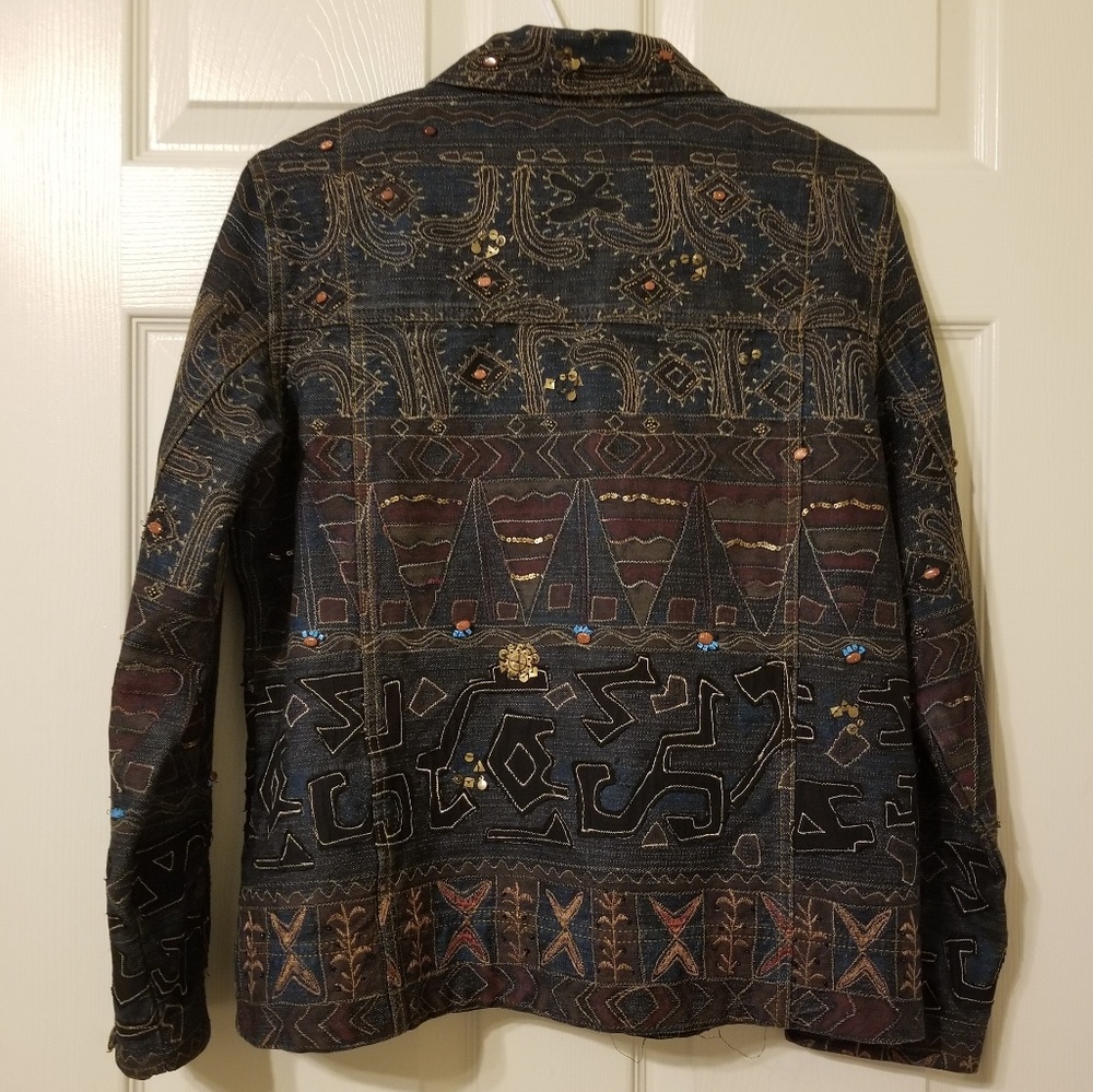 Chico's Patterned Button Down Jacket - Picture 3 of 5